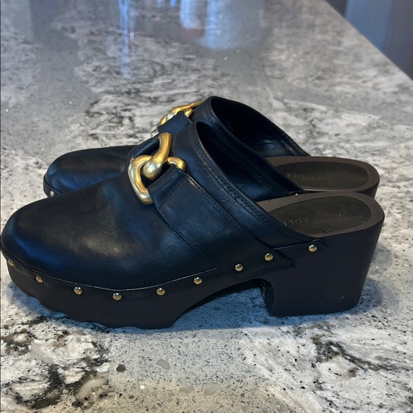 AEROSOLES Crosby Black Mules with Gold Accents Size 9 - Picture 5 of 11